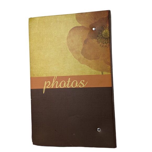 Photo Album With Yellow & Brown Floral Cover 3-Ring Binder Style Holds 4x6 Photo - Picture 1 of 7